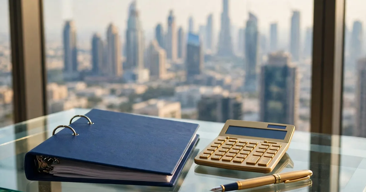 Illustration of an FTA tax agent register entry with a magnifying glass over an agency number, in lapis blue and gold